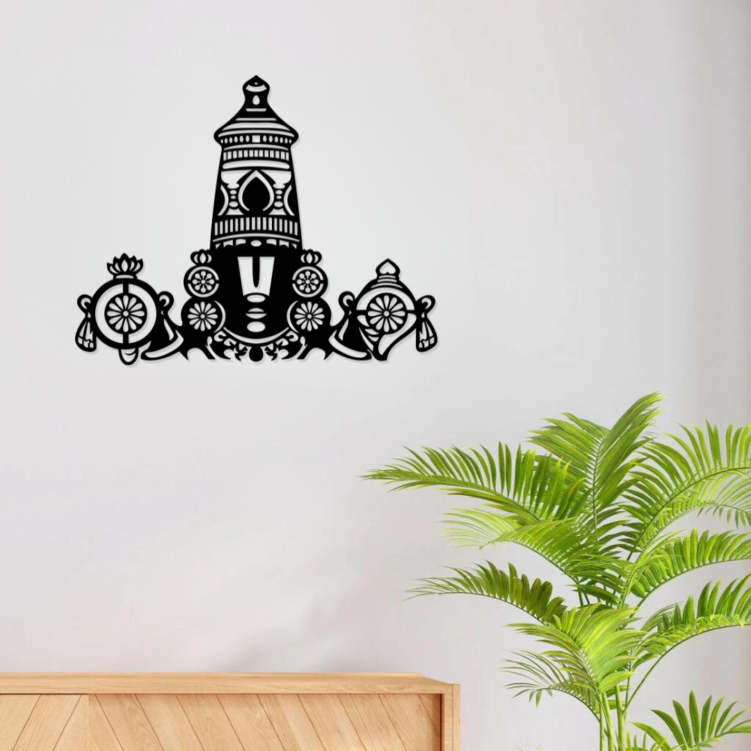 Artrooms Tirupati Balaji Metal Wall Art 24x19 inch | Lord Venkateswara Hanging for Temple Decor