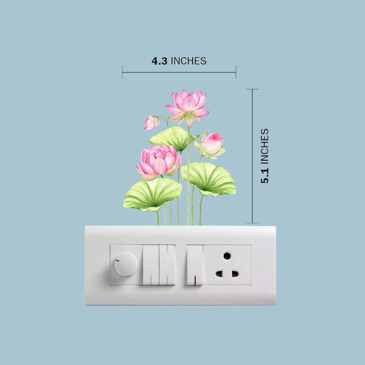 Lotus Wall Sticker size 4.3x5.1 in – removable lotus flower vinyl wall decal