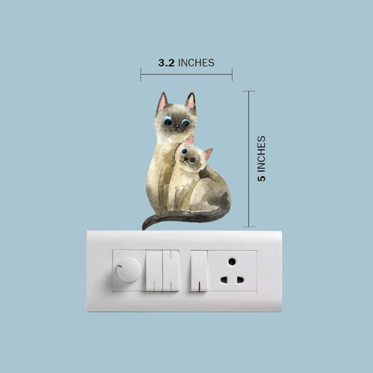 Cat Wall Sticker size 3.2x5 in – cute cartoon cat and kitten wall decal