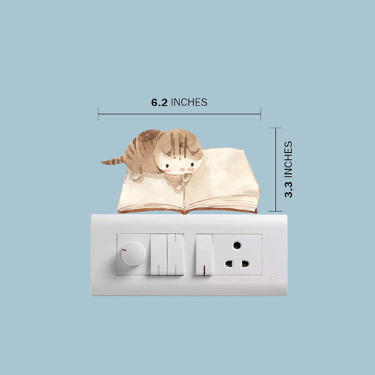 Cat Wall Sticker size 6x3 inch – removable nursery cat wall decal