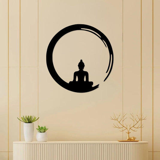 modern buddha circle mandala inspired wall art