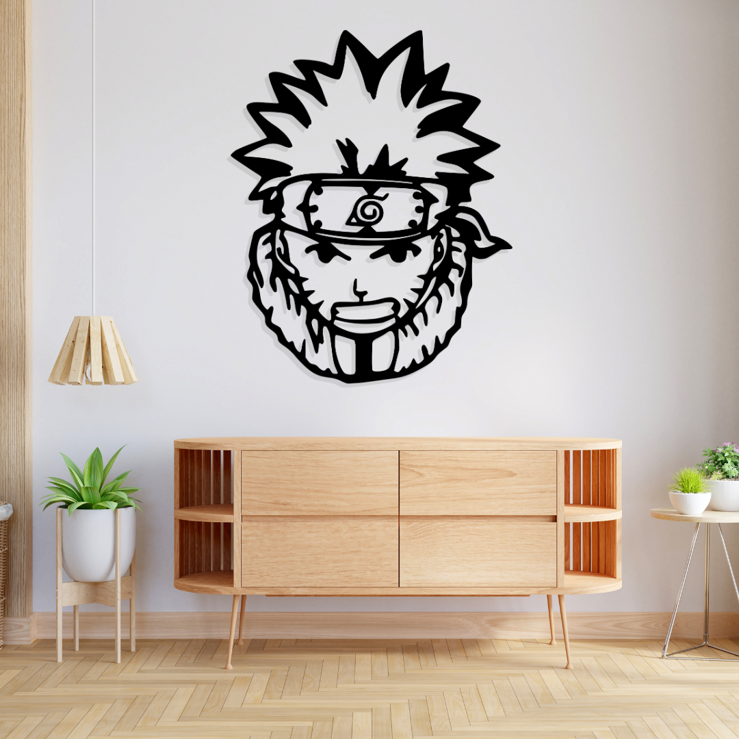 Artrooms Naruto Metal Wall Art - Wall Decoration|Wall Hanging (20x25 inch)|Black Matte Finish