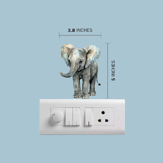Artrooms elephant wall decal measuring 3.8x5 inches, perfect for home and office decor.