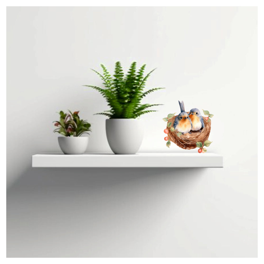 Bird Wall Sticker – birds nest vinyl wall decal for bedroom décor