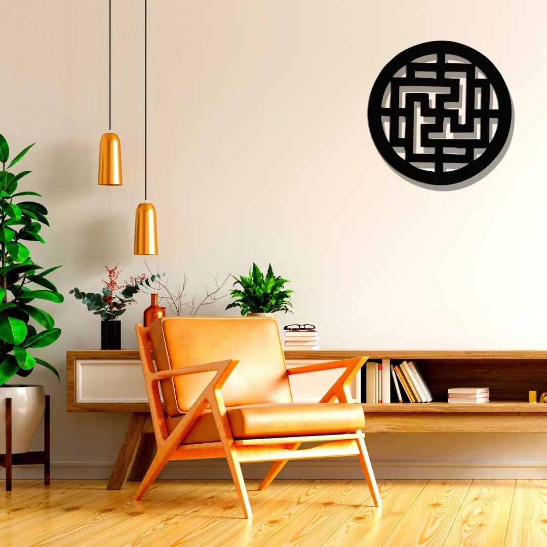 Artrooms Swastik Metal Wall Art - Wall Decoration | Wall Hanging | Black Matte Finish