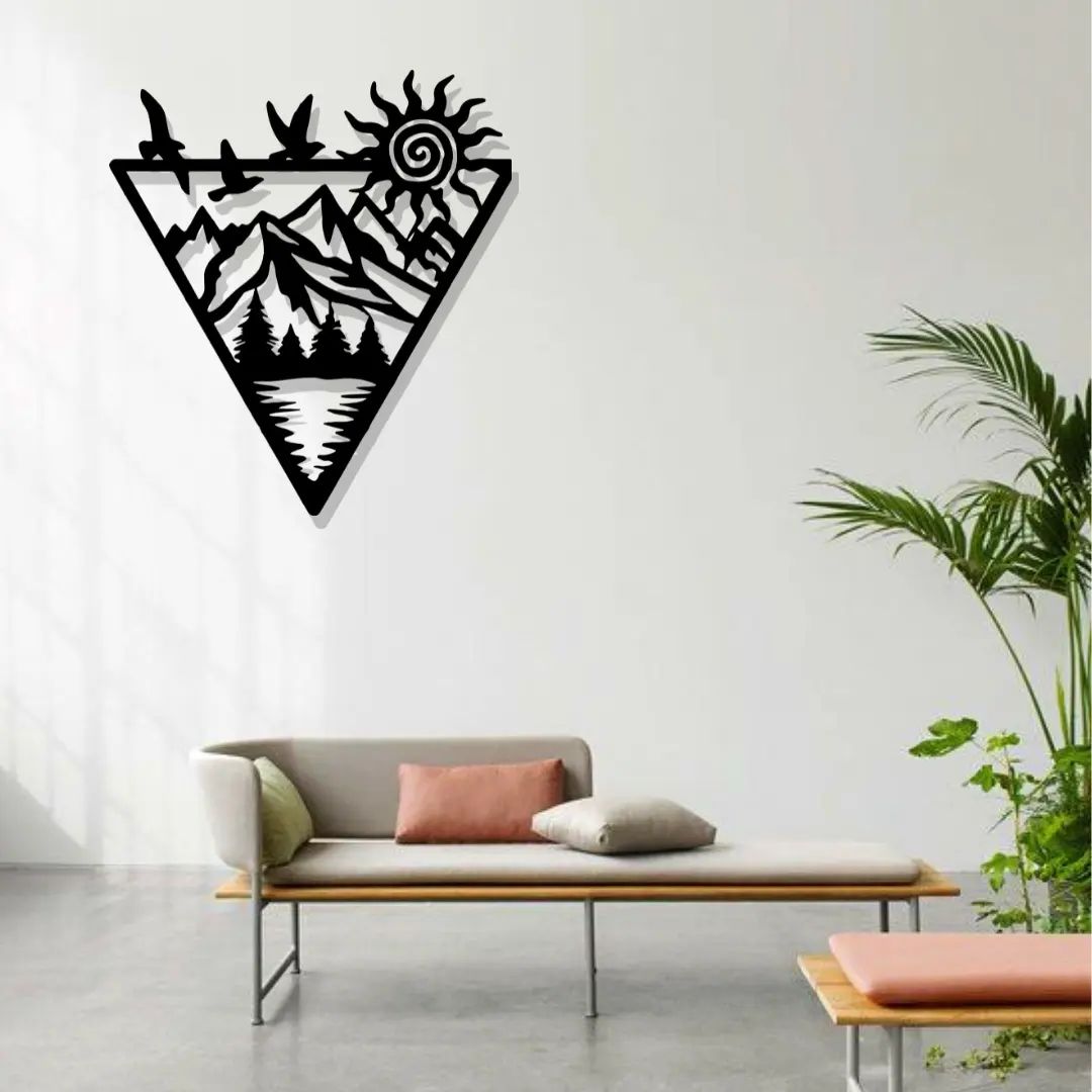 Artrooms Scenery Metal Wall Art - Wall Decoration | Wall Hanging (22x25 inch) | Black Matte Finish