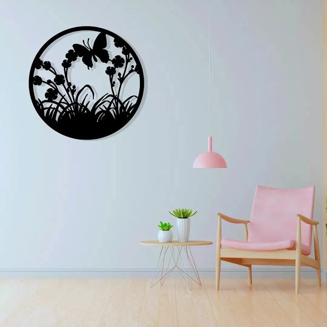 Artrooms Butterfly Metal Wall Art - Wall Decoration | Wall Hanging | Black Matte Finish