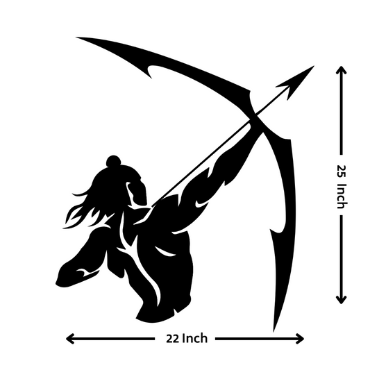 Artrooms Ram Metal Wall Art - Wall Decoration | Wall Hanging (22x25 inch) | Black Matte Finish