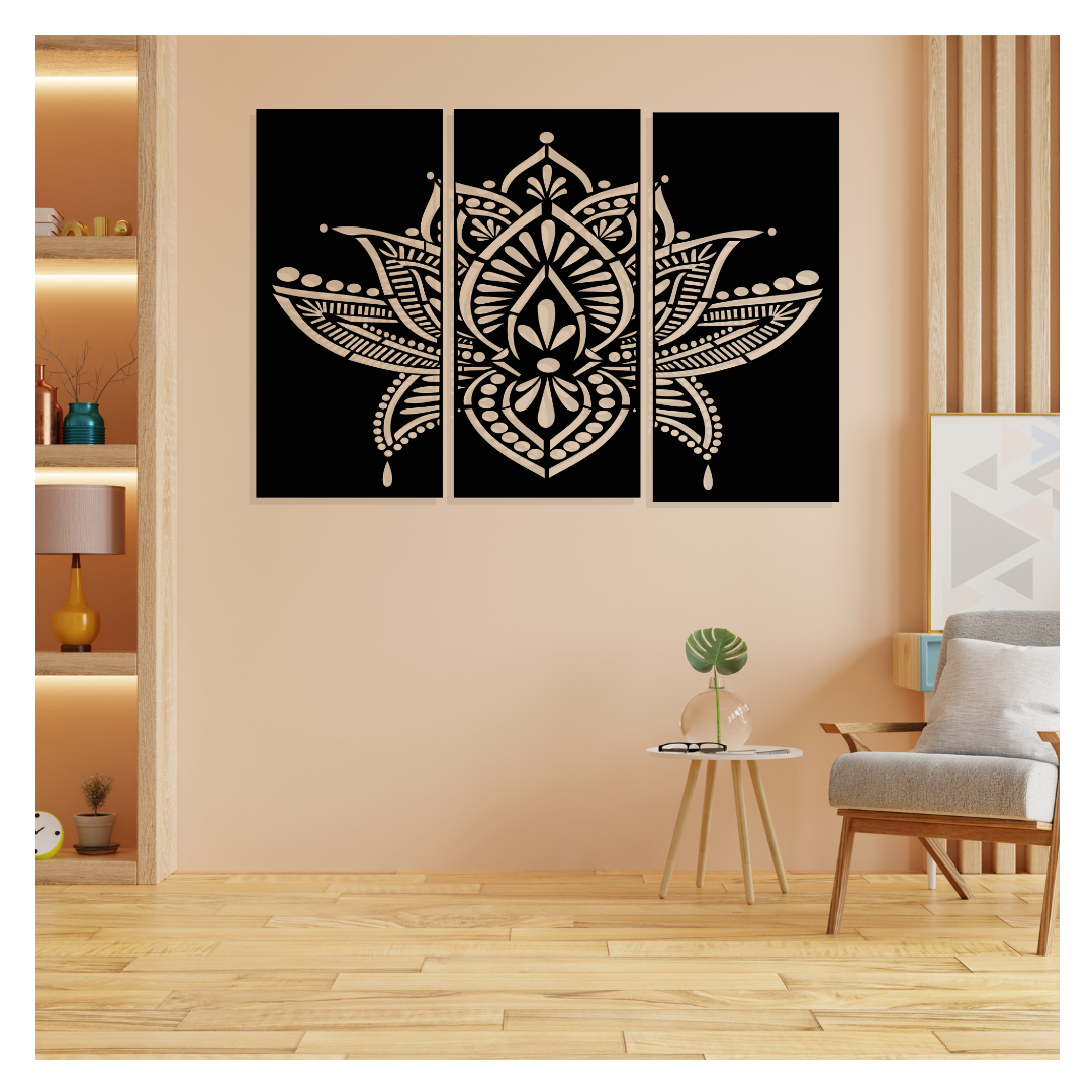 LOTUS Mandala Black framed 9 x store 12