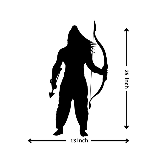 Artrooms Lord Ram Metal Metal Wall Art - Wall Decoration | Wall Hanging (13x25 inch) | Black Matte Finish