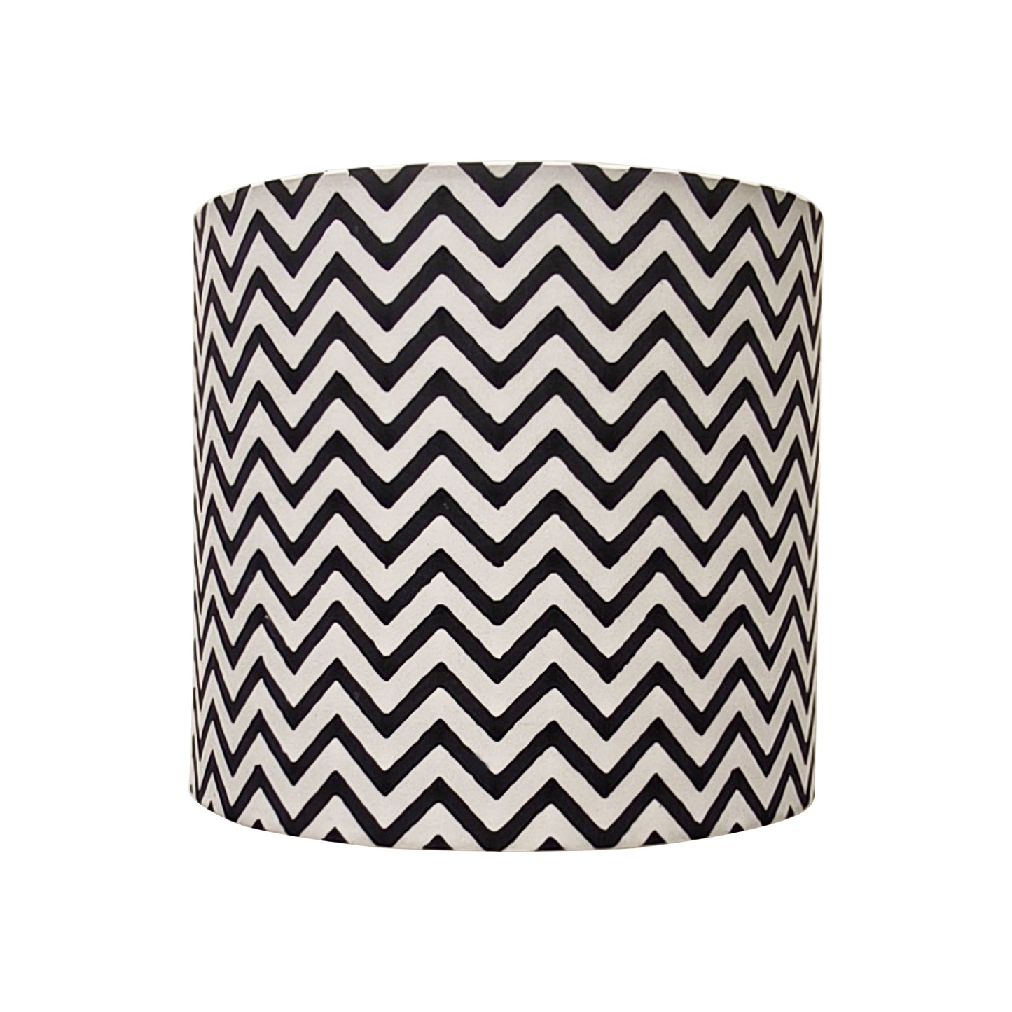 Fabric Lamp Shade – Black & White Chevron Print Cotton
