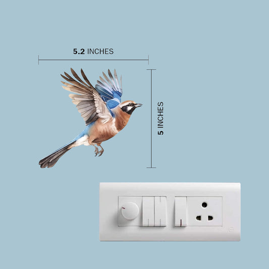Bird Wall Sticker size 5.2x5 in – removable flying bird wall decal for living room décor