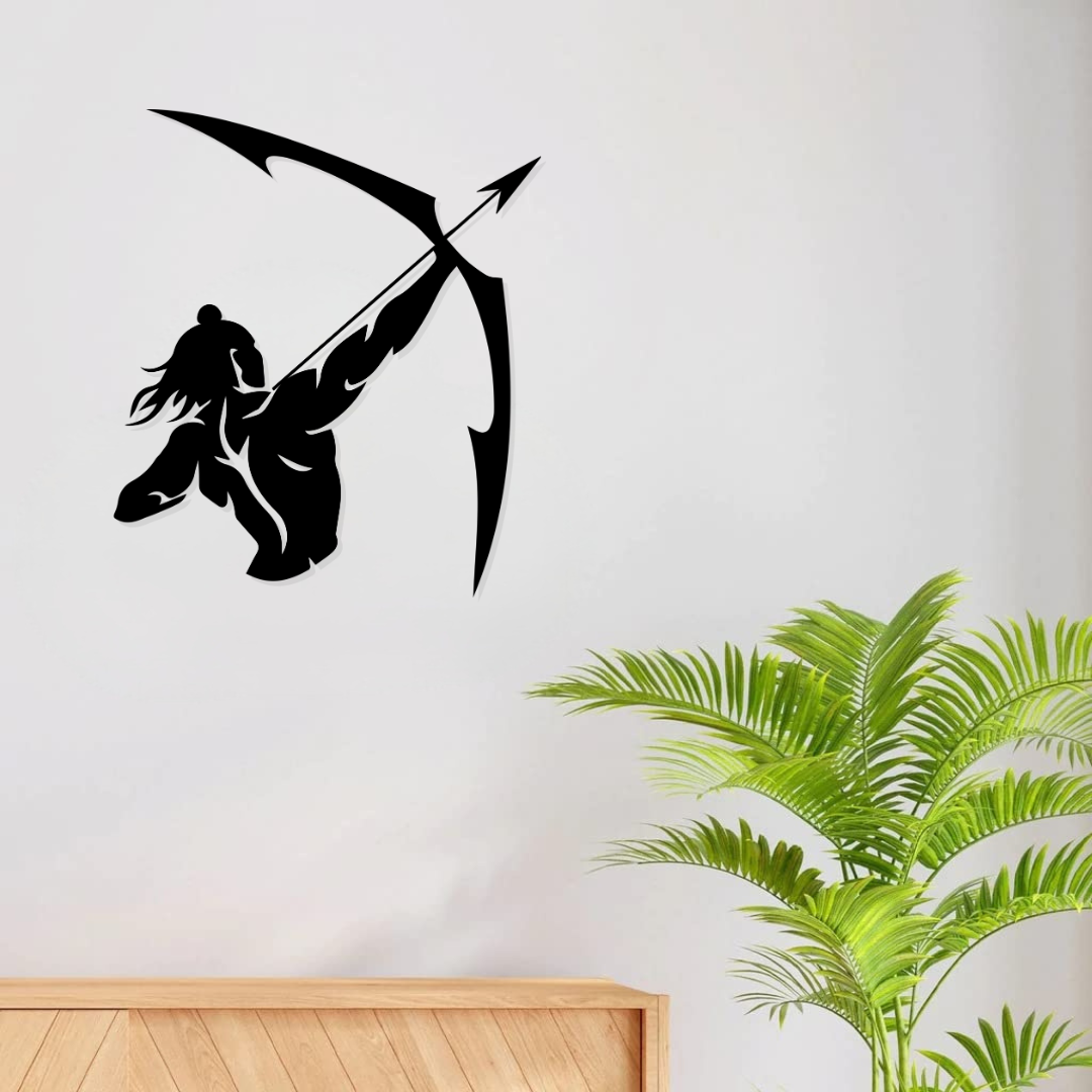 Artrooms Ram Metal Wall Art - Wall Decoration | Wall Hanging (22x25 inch) | Black Matte Finish