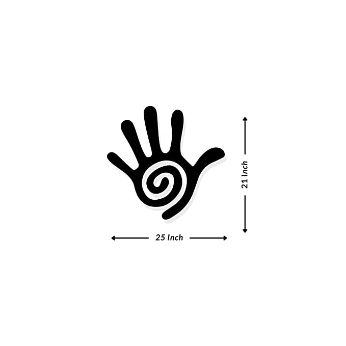 Artrooms Hand Metal Wall Art - Wall Decoration | Wall Hanging (25x21 inch) | Black Matte Finish