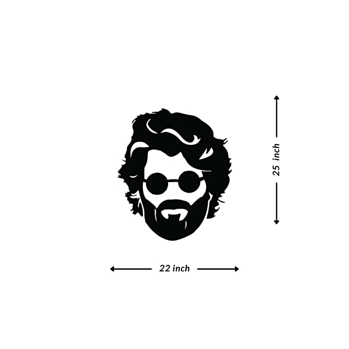 Artrooms Kabir Singh Metal Wall Art - Wall Decoration | Wall Hanging (22x25 inch) | Black Matte Finish