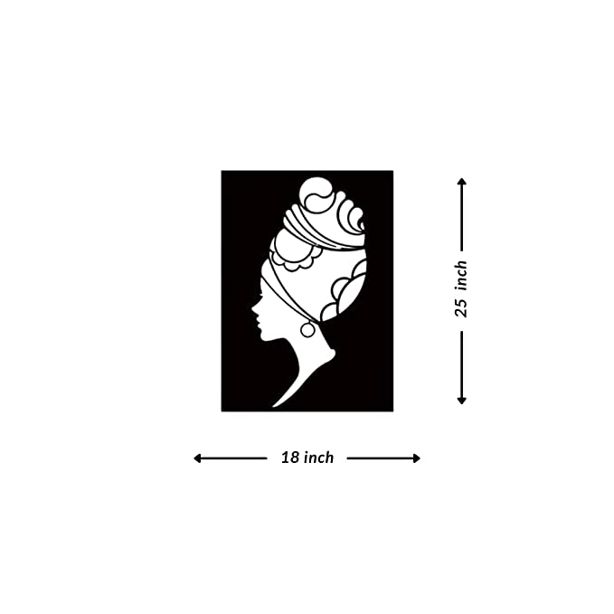Artrooms African Women Metal Wall Art - Wall Decoration | Wall Hanging (18x25 inch) | Black Matte Finish