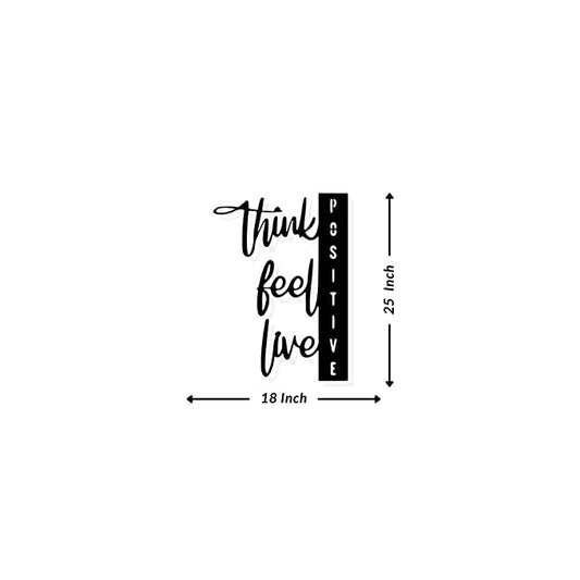 Artrooms Think, Feel, Live Metal Wall Art - Wall Decoration | Wall Hanging (18x25 inch) | Black Matte Finish