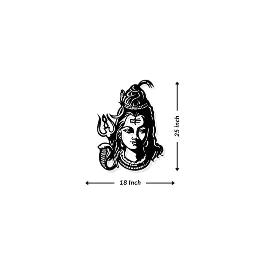 Artrooms Shiv Shankar Metal Wall Art - Wall Decoration | Wall Hanging (18x25 inch) | Black Matte Finish