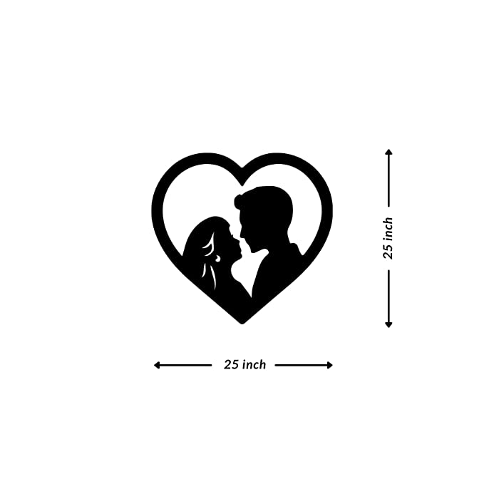 Artrooms Love Metal Wall Art - Wall Decoration | Wall Hanging (25x25 inch) | Black Matte Finish