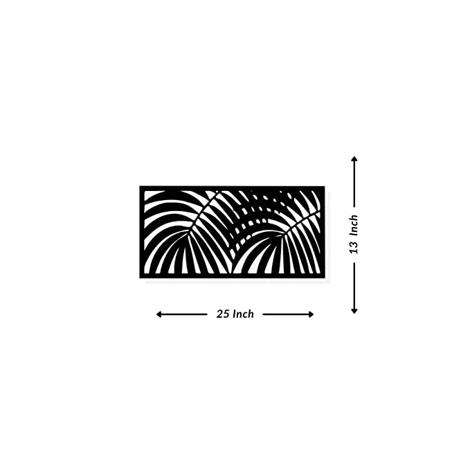 Artrooms Palm Tree Metal Wall Art - Wall Decoration | Wall Hanging (25x13 inch) | Black Matte Finish
