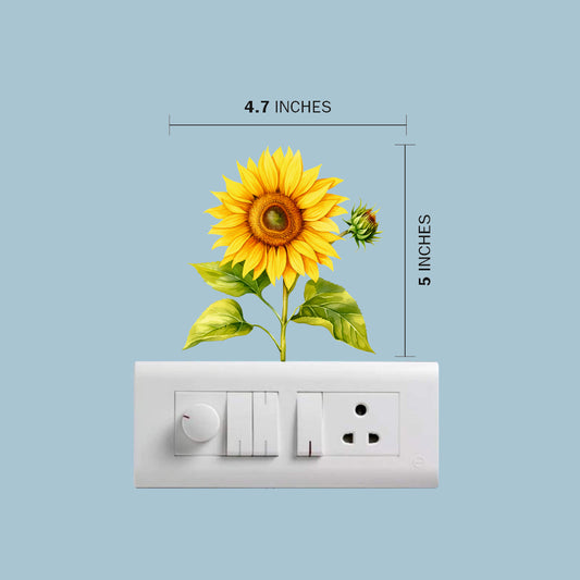 Sunflower Wall Sticker 4.7x5 in – removable sunflower vinyl decal for living room décor