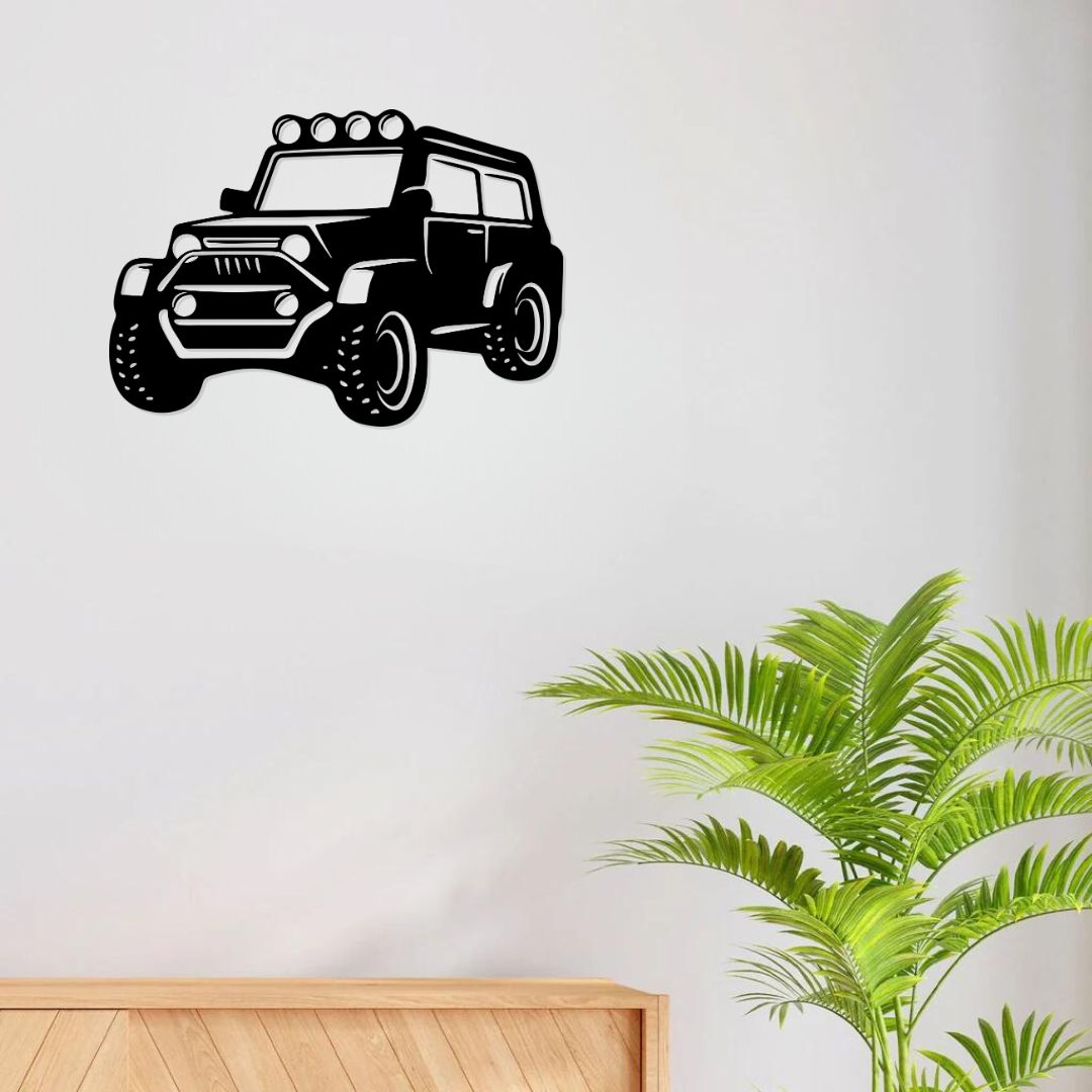 Artrooms Jeep Metal Wall Art 24x17 Inches | Adventure Off-Road Car Wall Decor for Living Room, Boys Room & Garage