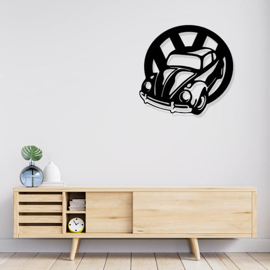 Artrooms Car Metal Wall Art - Wall Decoration | Wall Hanging | Black Matte Finish