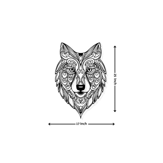 Artrooms Wolf Metal Wall Art - Wall Decoration|Wall Hanging (17x25 inch)|Black Matte Finish