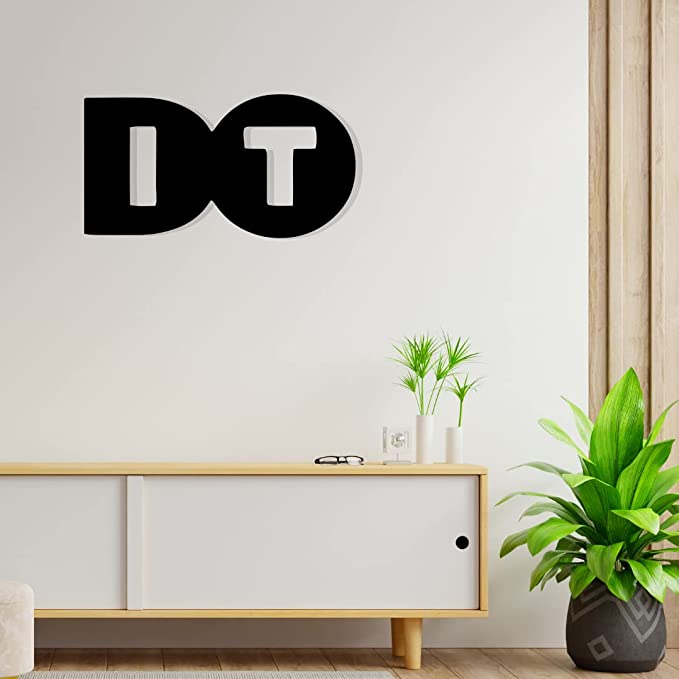 Artrooms DO IT Metal Wall Art - Wall Decoration | Wall Hanging (15x25 inch) | Black Matte Finish