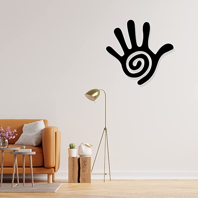 Artrooms Hand Metal Wall Art - Wall Decoration | Wall Hanging (25x21 inch) | Black Matte Finish
