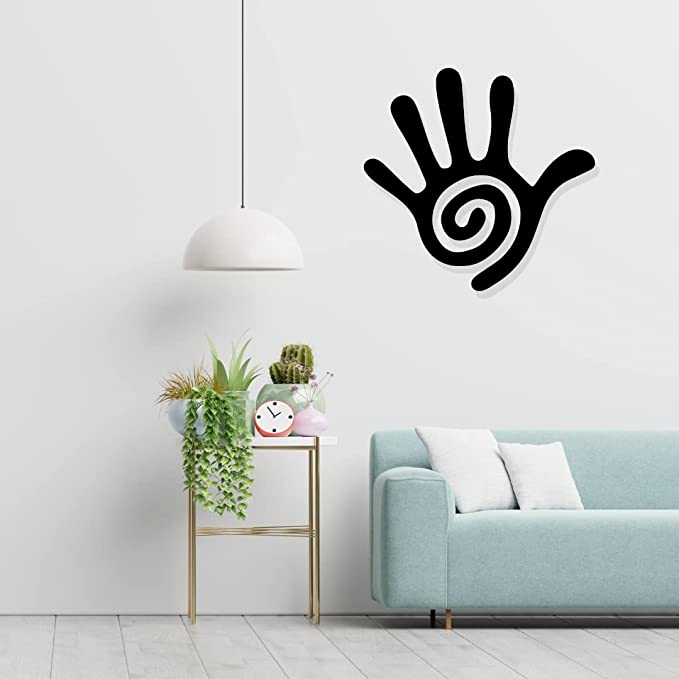 Artrooms Hand Metal Wall Art - Wall Decoration | Wall Hanging (25x21 inch) | Black Matte Finish