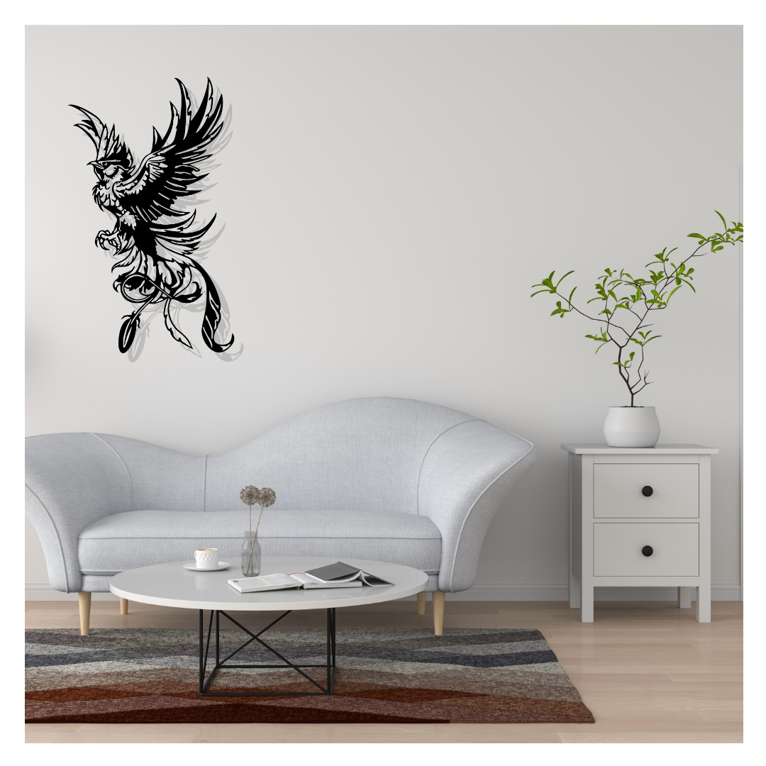 Artrooms Bird Metal Wall Art - Wall Decoration | Wall Hanging (15x25 inch) | Black Matte Finish
