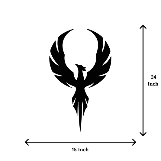 Phoenix Bird Metal Wall Art –  15x24 inch | Inspirational Wall Hanging for Home & Office Décor
