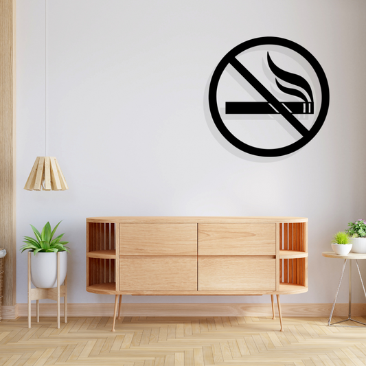 Artrooms Smoking Kills Metal Wall Art - Wall Decoration | Wall Hanging (24x24 inch) | Black Matte Finish