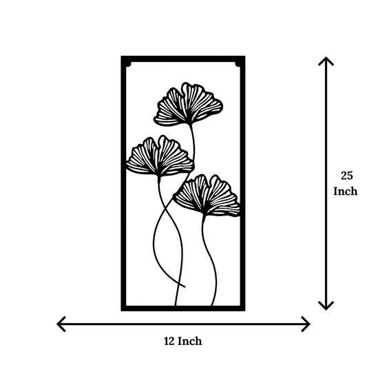 Artrooms Crop Center Metal Wall Art - Wall Decoration | Wall Hanging (12x25 inch) | Black Matte Finish