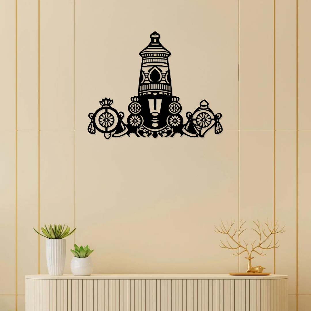 Artrooms Tirupati Balaji Metal Wall Art 24x19 inch | Lord Venkateswara Hanging for Temple Decor