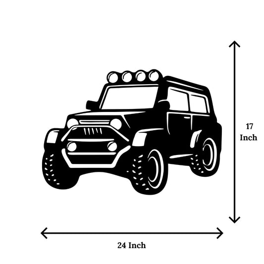 Artrooms Jeep Metal Wall Art 24x17 Inches | Adventure Off-Road Car Wall Decor for Living Room, Boys Room & Garage