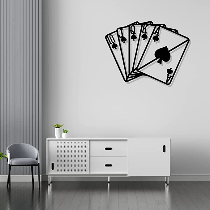 Artrooms Spade Metal Wall Art - Wall Decoration | Wall Hanging (25x18 inch) | Black Matte Finish