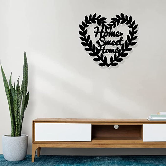 Artrooms Home Sweet Home Metal Wall Art - Wall Decoration | Wall Hanging | Black Matte Finish