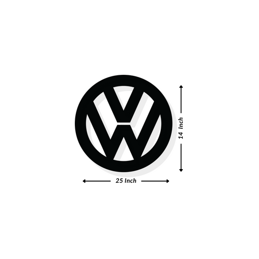 Artrooms Volkswagen Logo Metal Wall Art - Wall Decoration | Wall Hanging (25x25 inch) | Black Matte Finish