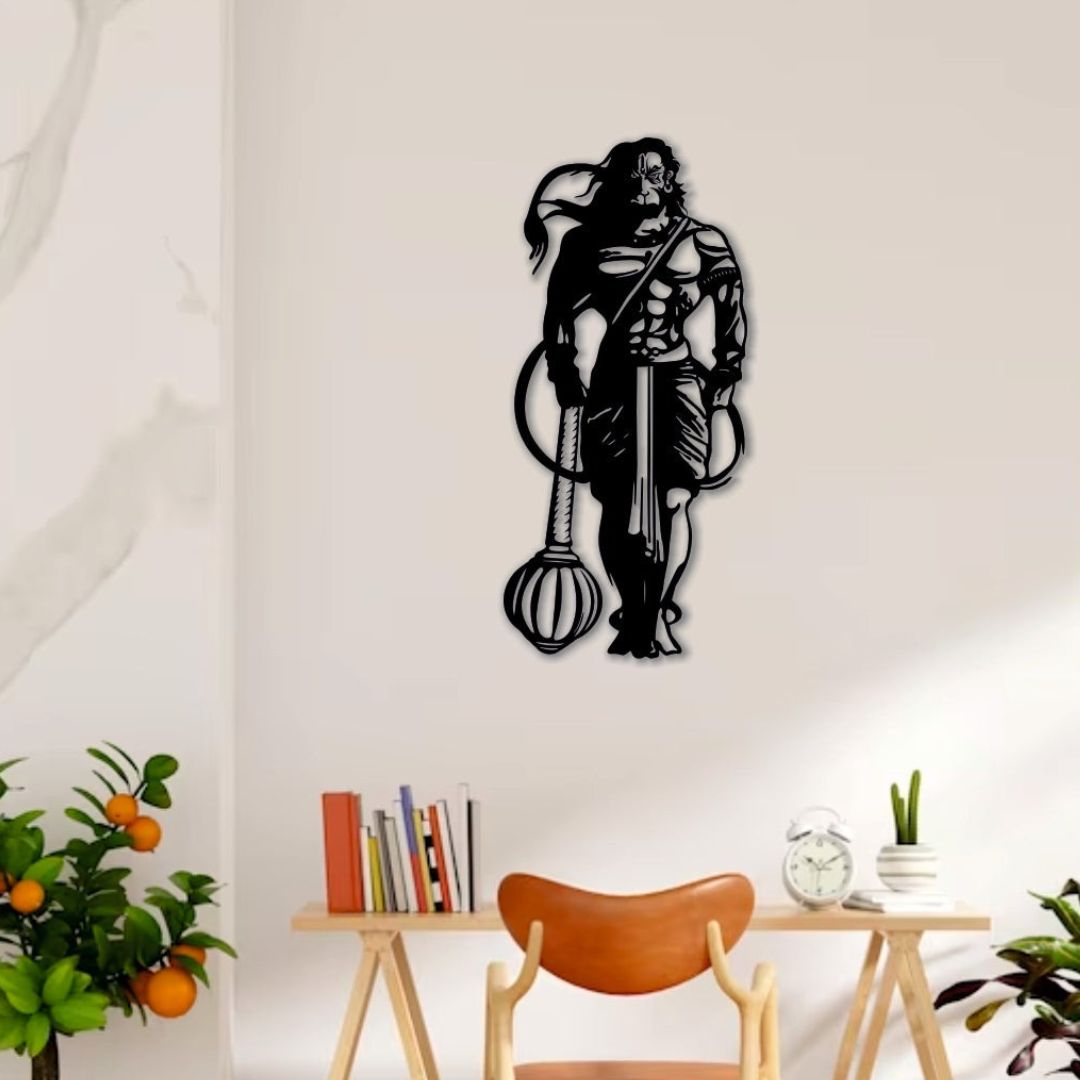 Artrooms Hanuman Metal Wall Art - Wall Decoration (12x25 inch)