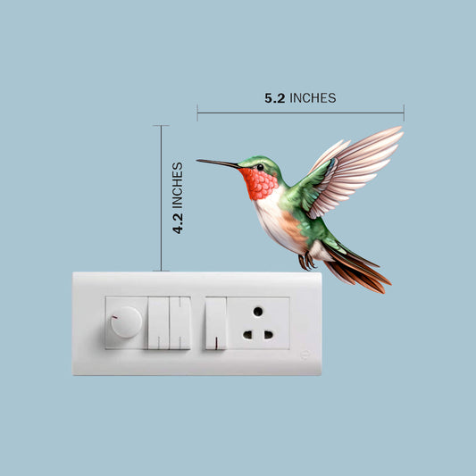 Hummingbird Wall Sticker size 5.2x4.2 in – removable bird wall decal