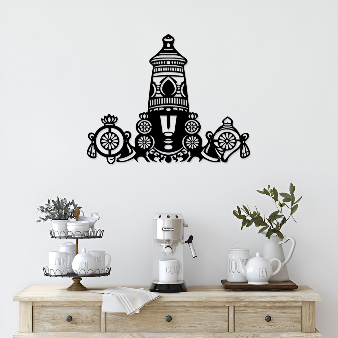 Artrooms Tirupati Balaji Metal Wall Art 24x19 inch | Lord Venkateswara Hanging for Temple Decor