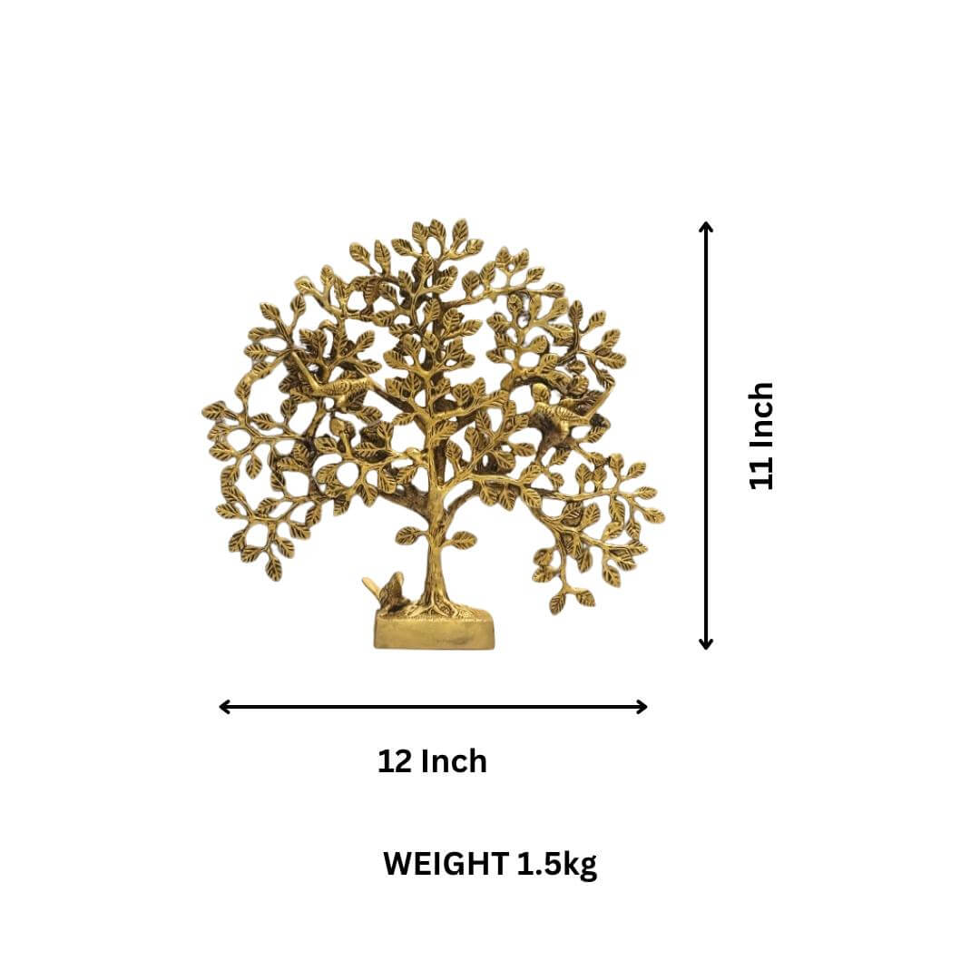 Brass Tree of Life Sculpture 12 x 11 inch, 1.5kg solid brass decorative art piece