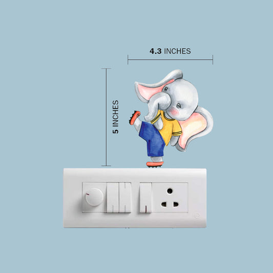 Elephant Wall Sticker size 4.3x5 in – removable elephant nursery wall decal