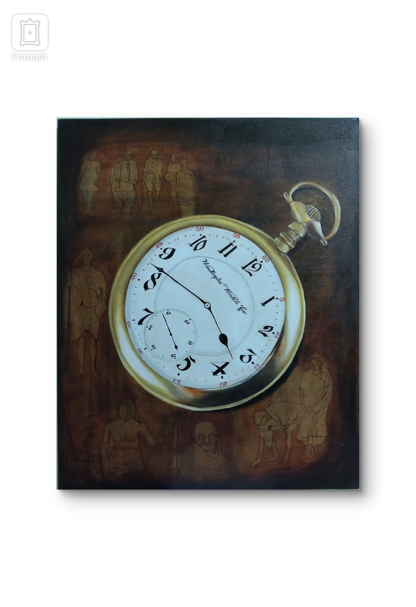 Vintage Clock canvas painting by Suchitra Prem