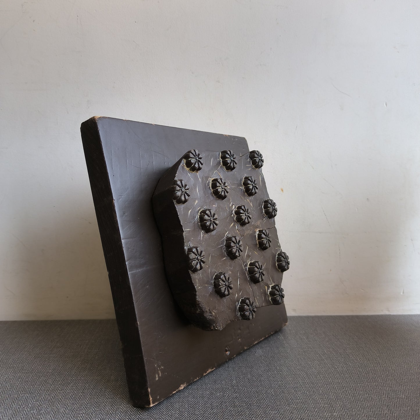 Floral wooden block