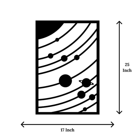 Artrooms Space Look Metal Wall Art - Wall Decoration | Wall Hanging (17x25 inch) | Black Matte Finish