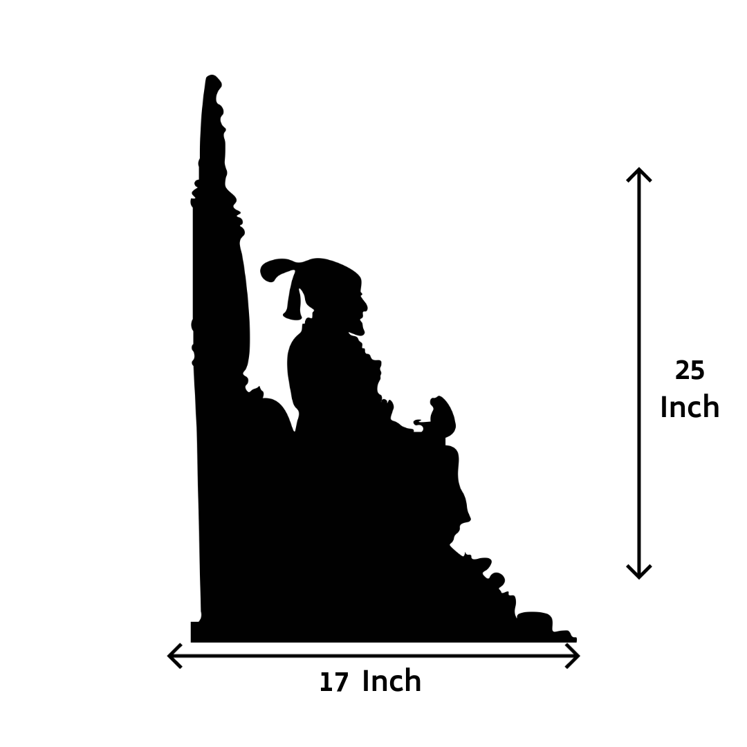 Artrooms Shivaji Maharaj Metal Wall Art - Wall Decoration | Wall Hanging (17x25 inch) | Black Matte Finish