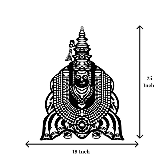 Artrooms Tulja Bhavani Metal Wall Art - Wall Decoration | Wall Hanging (19x25 inch) | Black Matte Finish